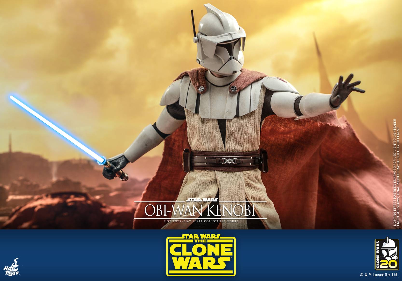 Obi Wan Kenobi Hot Toys TMS095 Star Wars The Clone Wars 1 6th Scale Collectible Figure