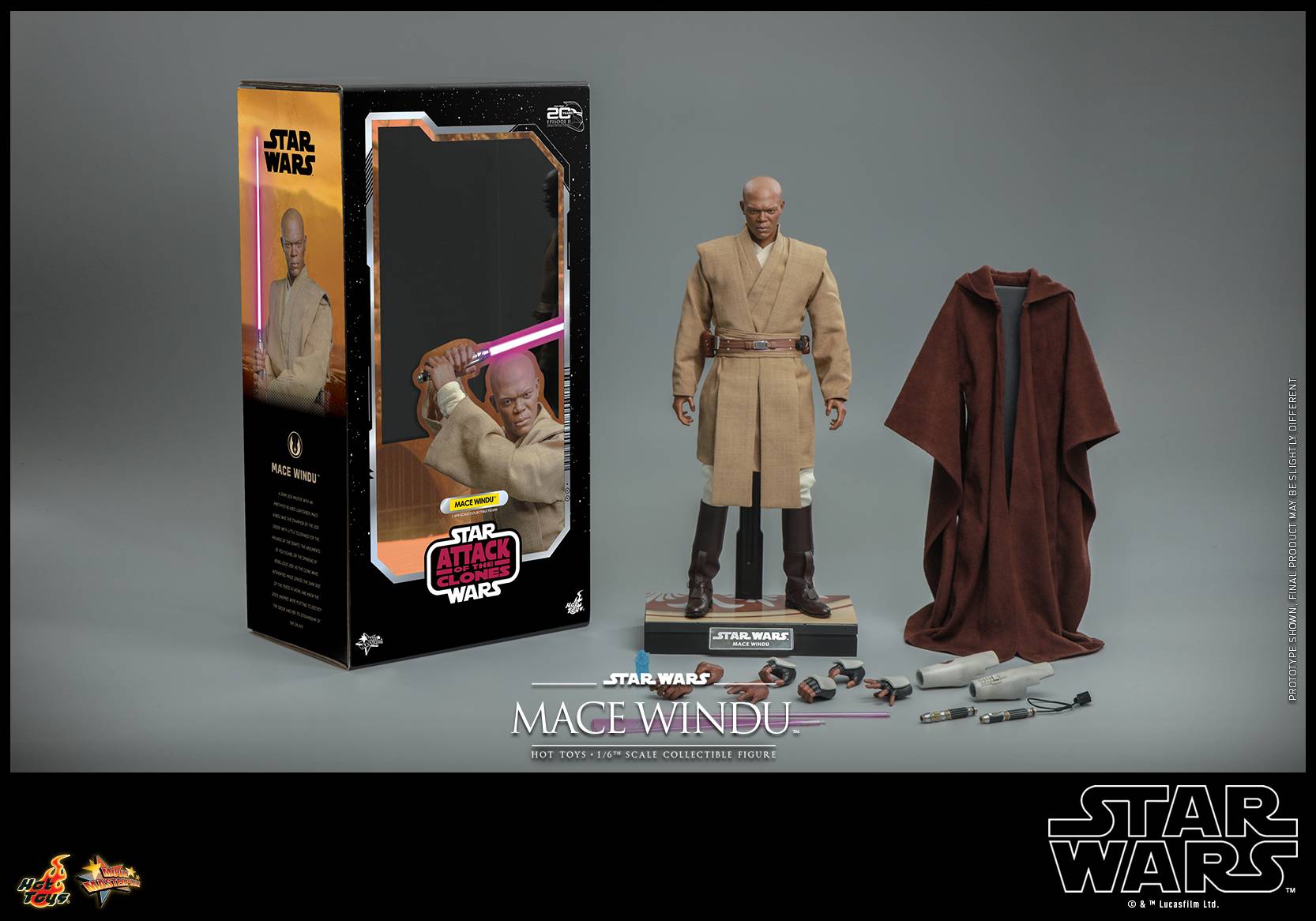 Mace Windu Hot Toys MMS681 Star Wars Attack of the Clones 1/6th