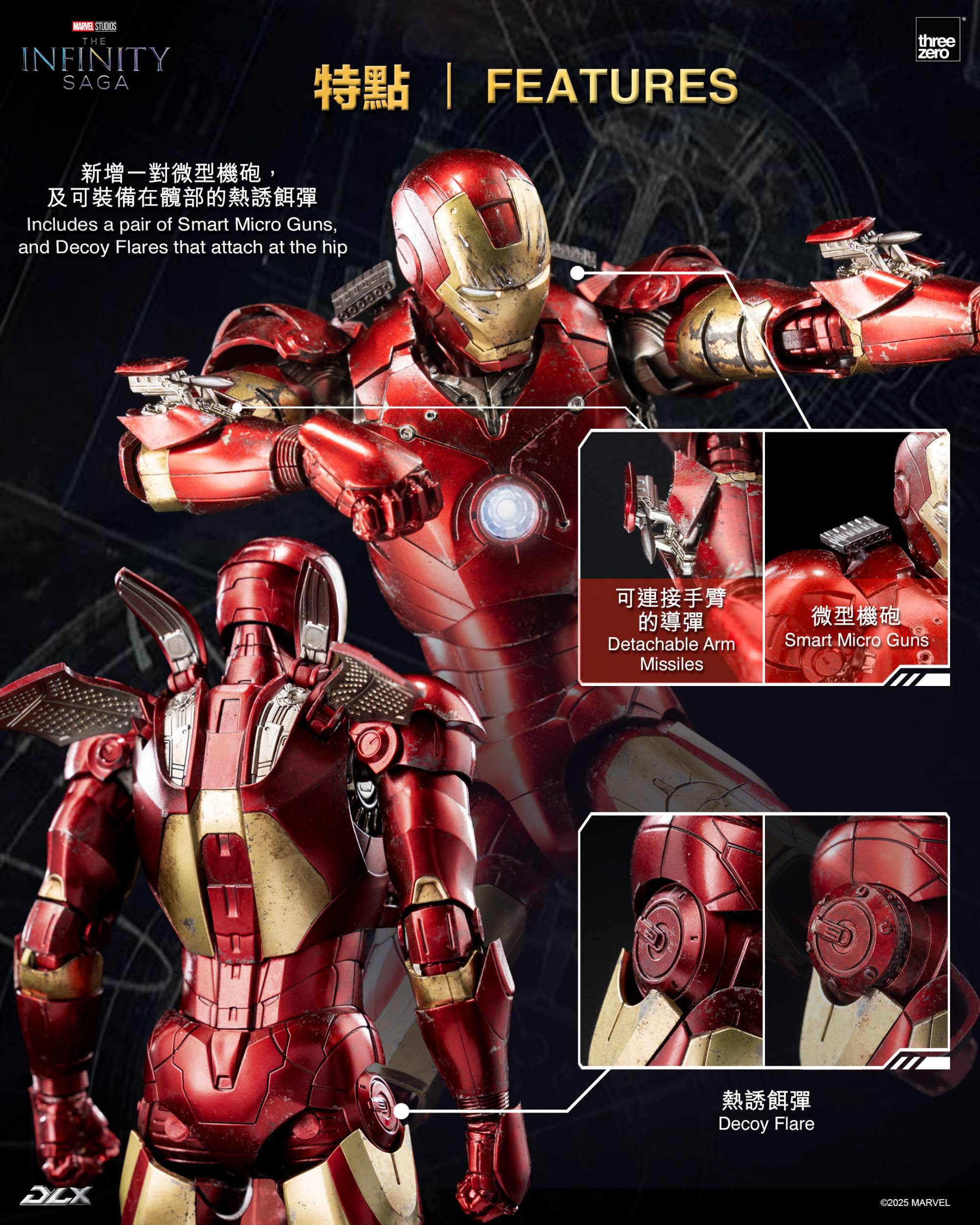 Iron Man Mark III INFINITY SAGA アイアンマン Iron Man Mark 3 Marvel Infinity Saga DLX Action Figure by Threezero