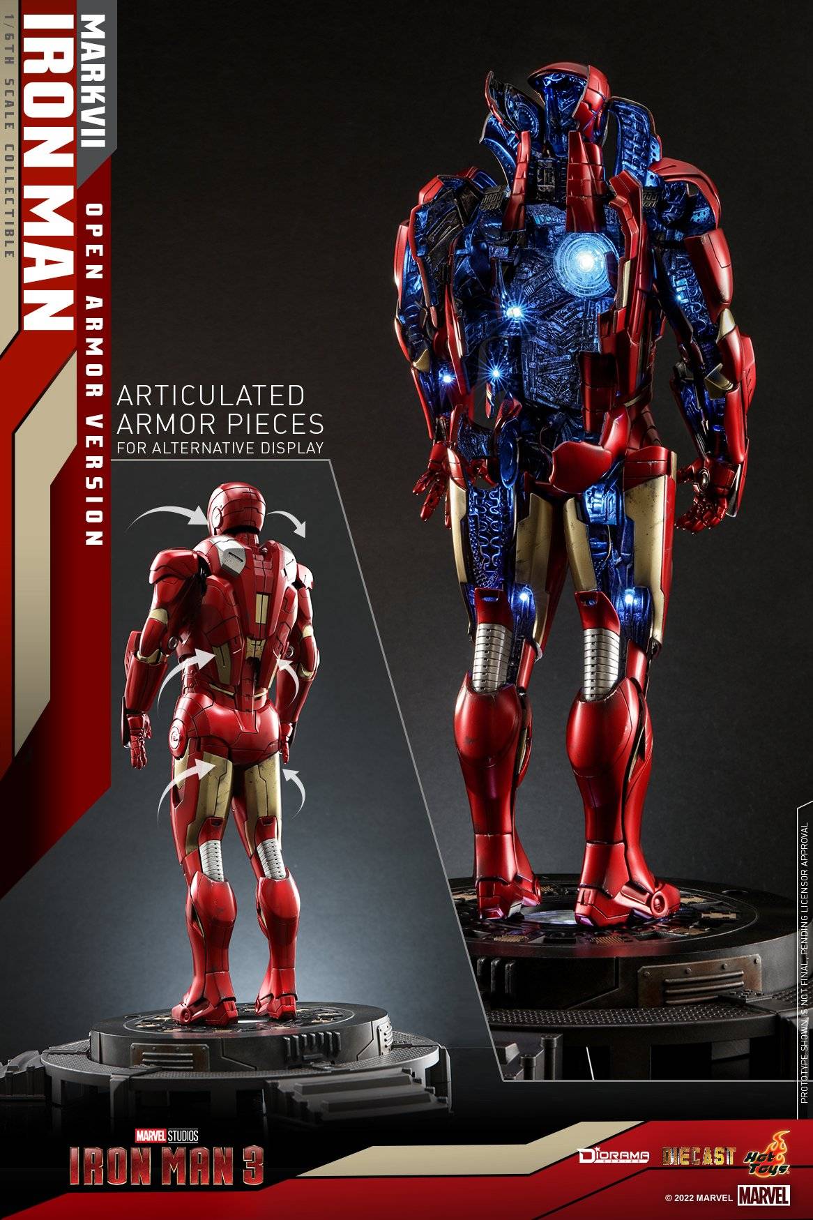 Iron Man Mark VII (Open Armor Version) Hot Toys DS004D51 Iron Man 3 1/6th scale Collectible