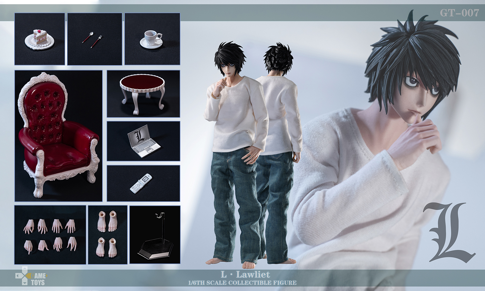 L. Lawliet (Full Joint Body Version) - Gametoys GT-007 1/6th Scale Death Note -action_heroes_kaiju Sales Store LJZP5c9o1668515999